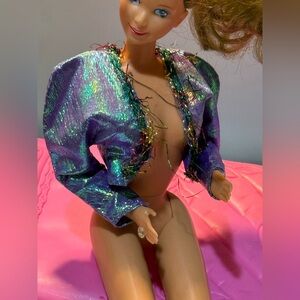 1985 Mattel Barbie Rockers Concert blue and purple iridescent jacket RARE